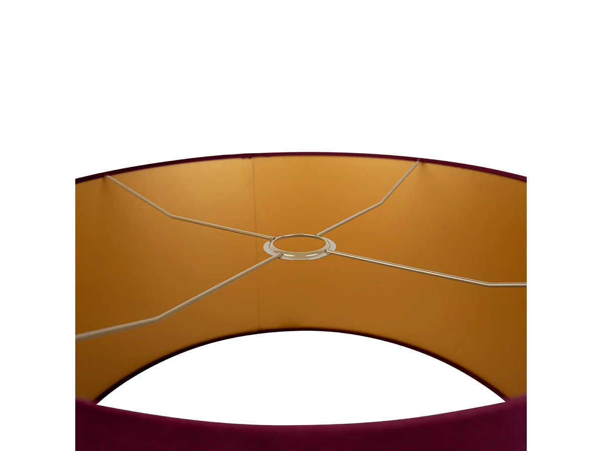 Abat-jour en velours rouge 50/50/25 avec intérieur doré