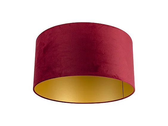 Abat-jour velours rouge 50/50/25 avec intérieur doré