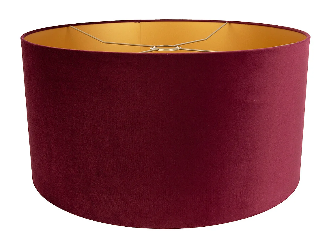 Abat-jour en velours rouge 50/50/25 avec intérieur doré