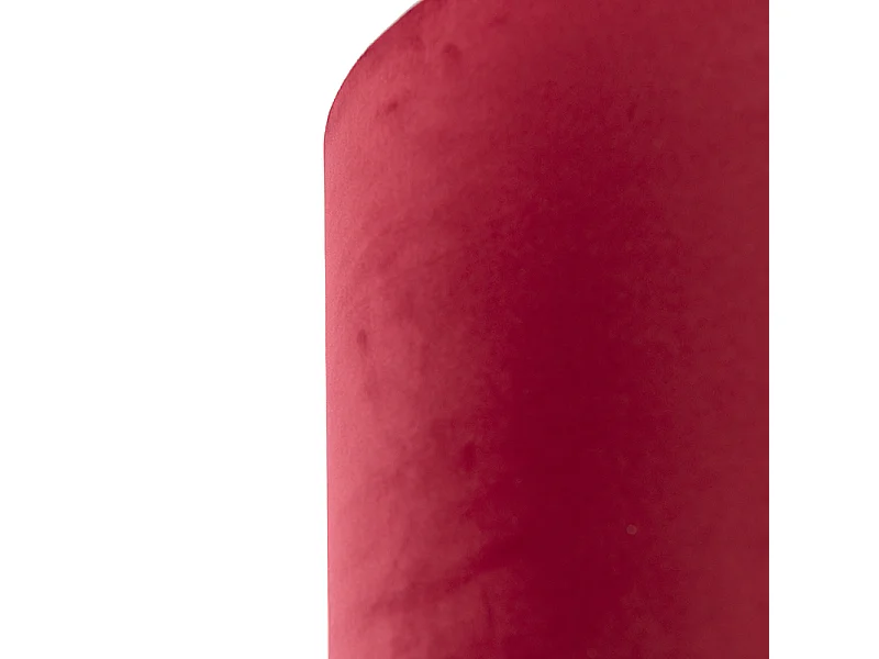 Abat-jour en velours rouge 50/50/25 avec intérieur doré