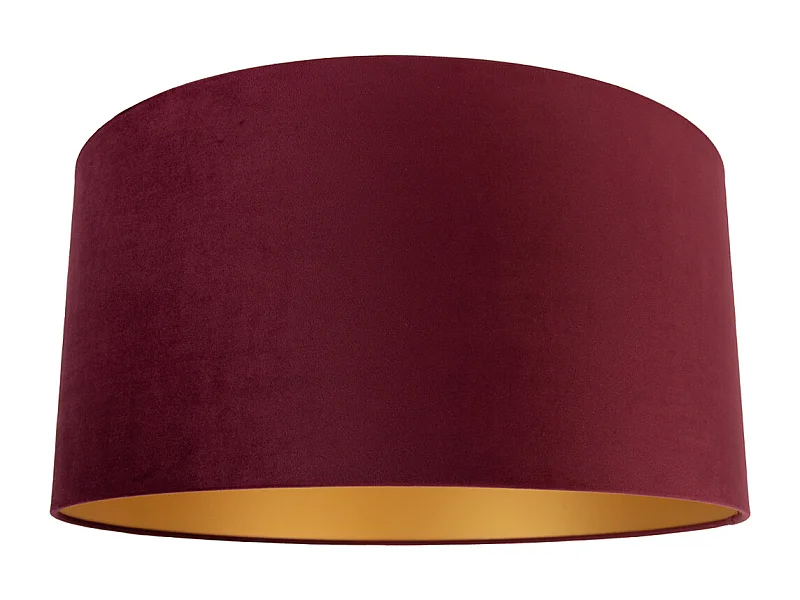 Abat-jour en velours rouge 50/50/25 avec intérieur doré
