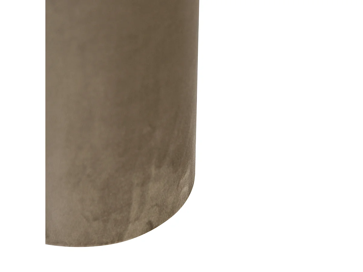 Abat-jour velours taupe intérieur doré 15/15/25