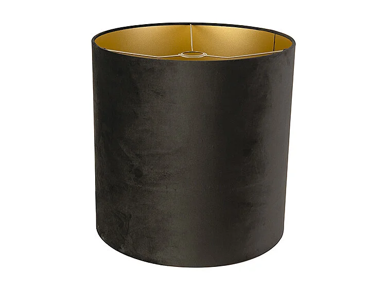 Abat-jour en velours noir 40/40/40 avec intérieur doré