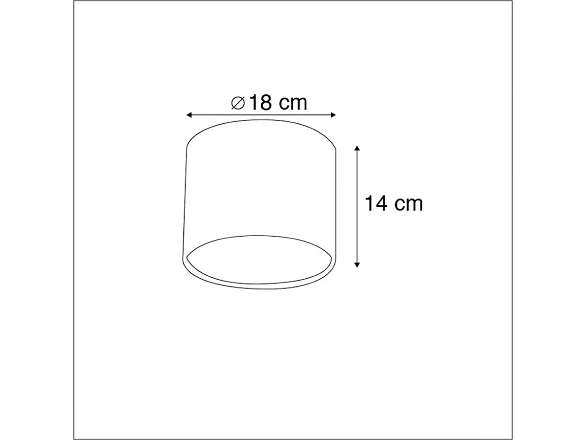 Abat-jour en tissu gris clair rond 18/18/14