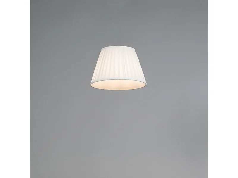 Abat-jour plissé blanc rond incliné 25/15/16.5