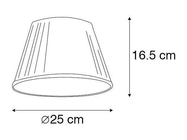 Abat-jour plissé blanc rond incliné 25/15/16.5