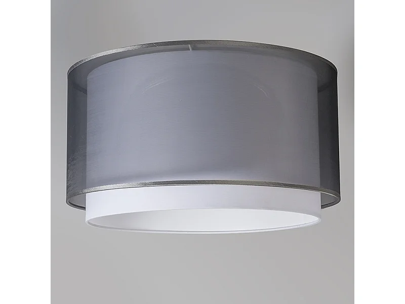 Abat-jour de suspension en tissu noir/blanc 47/25 - Duo