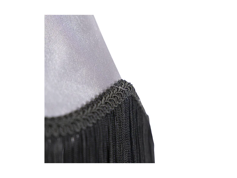 Abat-jour en soie noir avec gris 45 cm - Granny