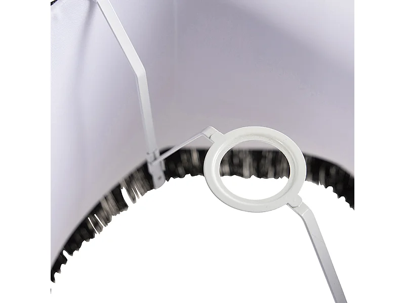 Abat-jour en soie noir avec gris 45 cm - Granny