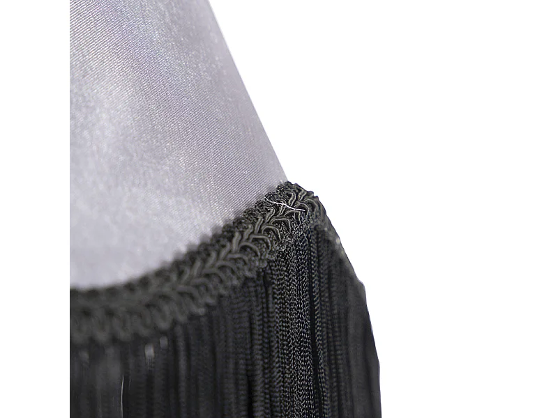 Abat-jour en soie noir avec gris 45 cm - Granny