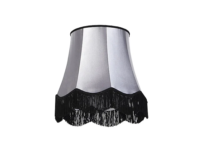 Abat-jour en soie noir avec gris 45 cm - Granny