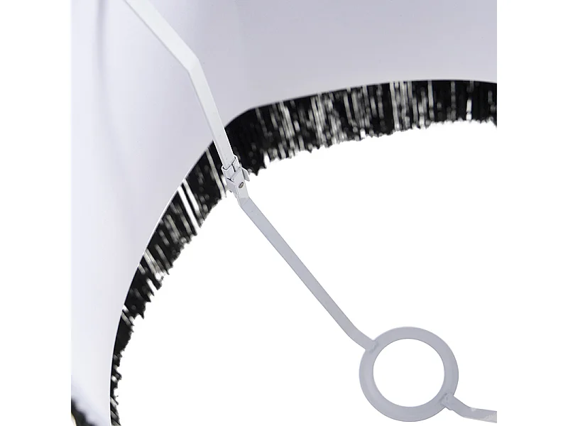 Abat-jour en soie noir avec gris 45 cm - Granny