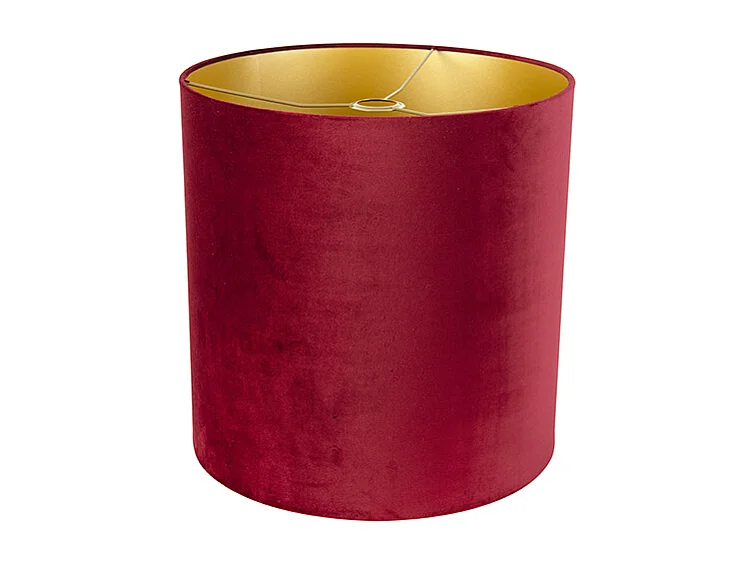 Abat-jour en velours rouge 40/40/40 avec intérieur doré