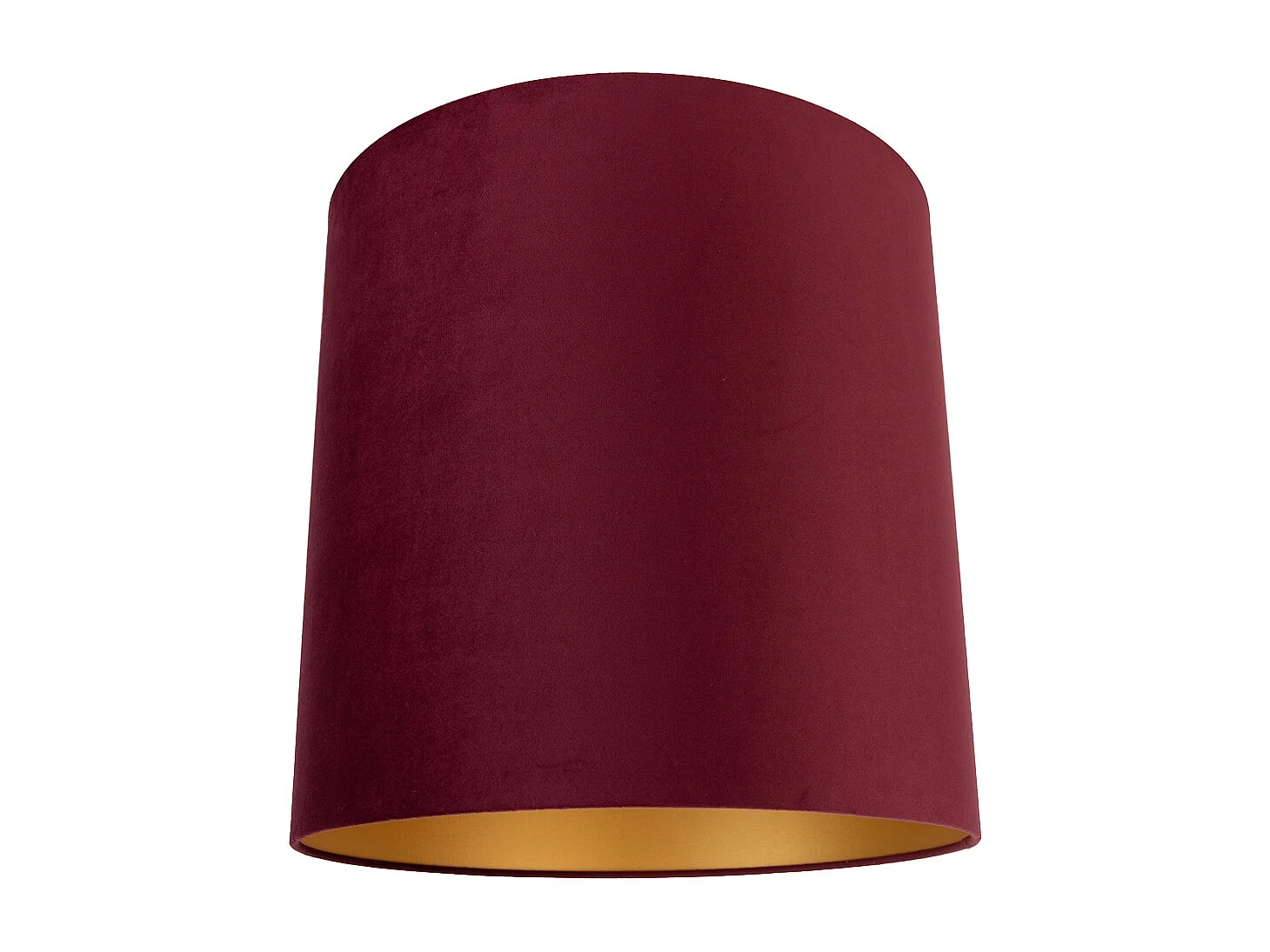 Abat-jour en velours rouge 40/40/40 avec intérieur doré