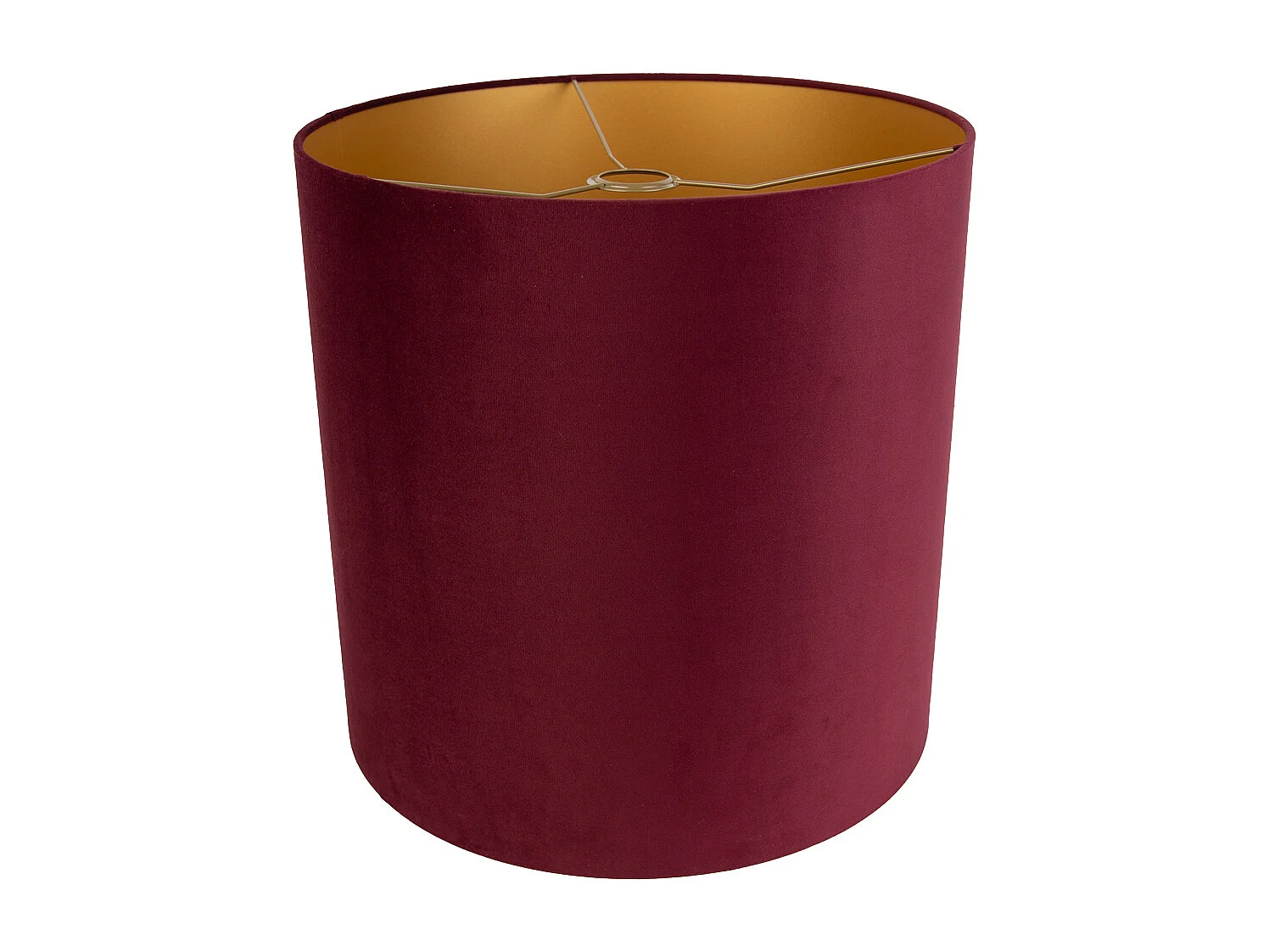 Abat-jour en velours rouge 40/40/40 avec intérieur doré