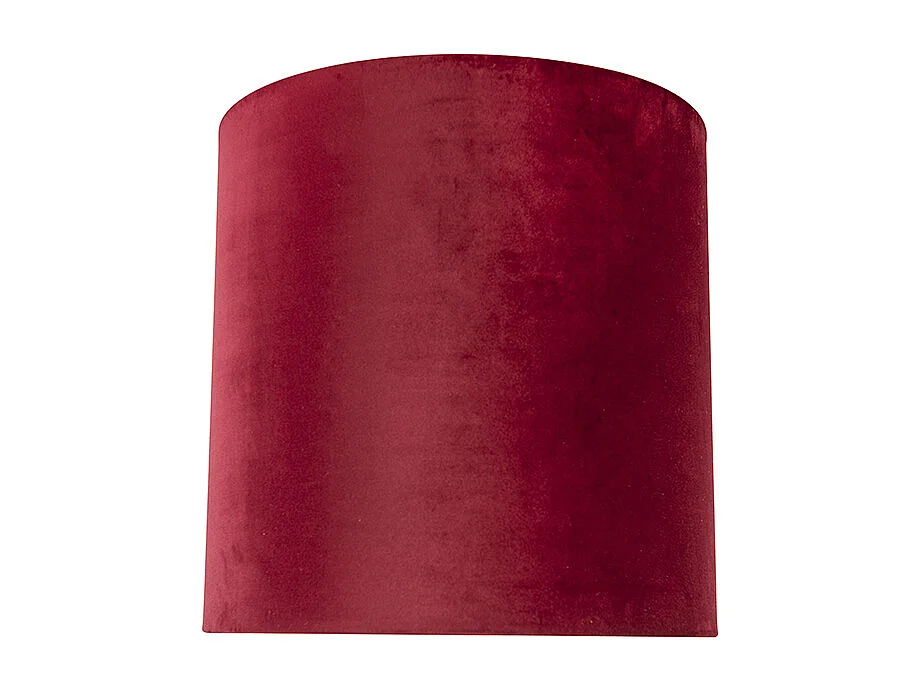 Abat-jour en velours rouge 40/40/40 avec intérieur doré
