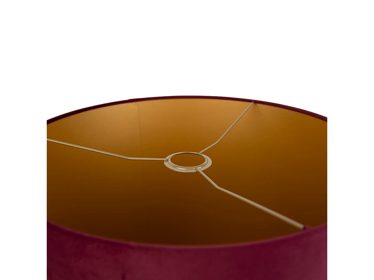 Abat-jour en velours rouge 40/40/40 avec intérieur doré