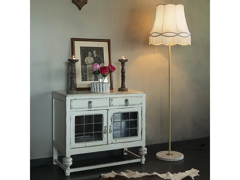 Abat-jour en soie crème 45/30/44 - Granny