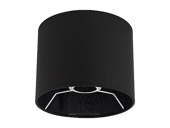 Abat-jour rond en coton noir 18/18/14