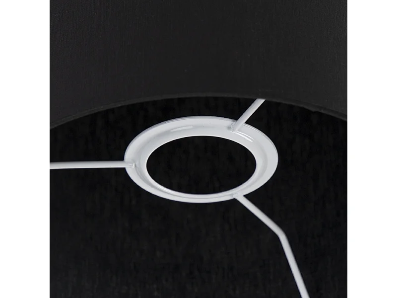 Abat-jour rond en coton noir 18/18/14