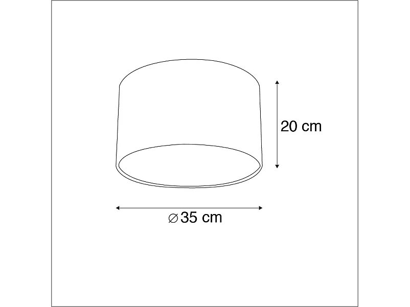 Abat-jour velours bleu 35/35/20 avec intérieur doré