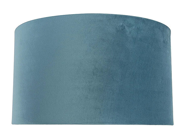 Abat-jour velours bleu 35/35/20 avec intérieur doré