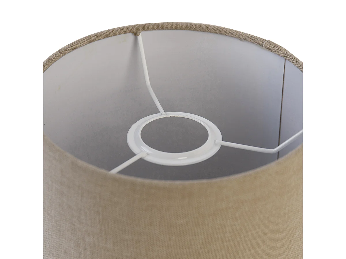 Abat-jour en tissu marron clair rond 18/18/14