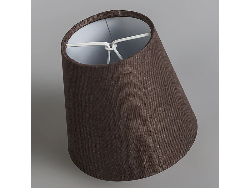 Abat-jour à pince en lin marron rond incliné 12/8/11