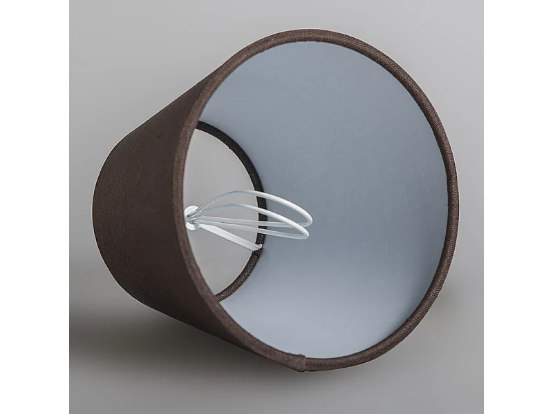 Abat-jour à pince en lin marron rond incliné 12/8/11