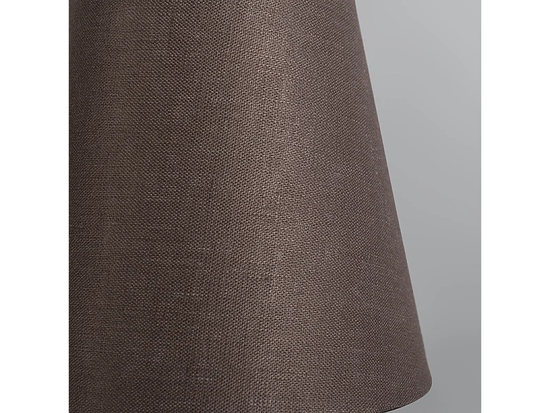 Abat-jour à pince en lin marron rond incliné 12/8/11