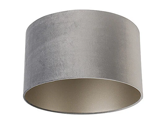 Abat-jour en velours gris 35/35/20
