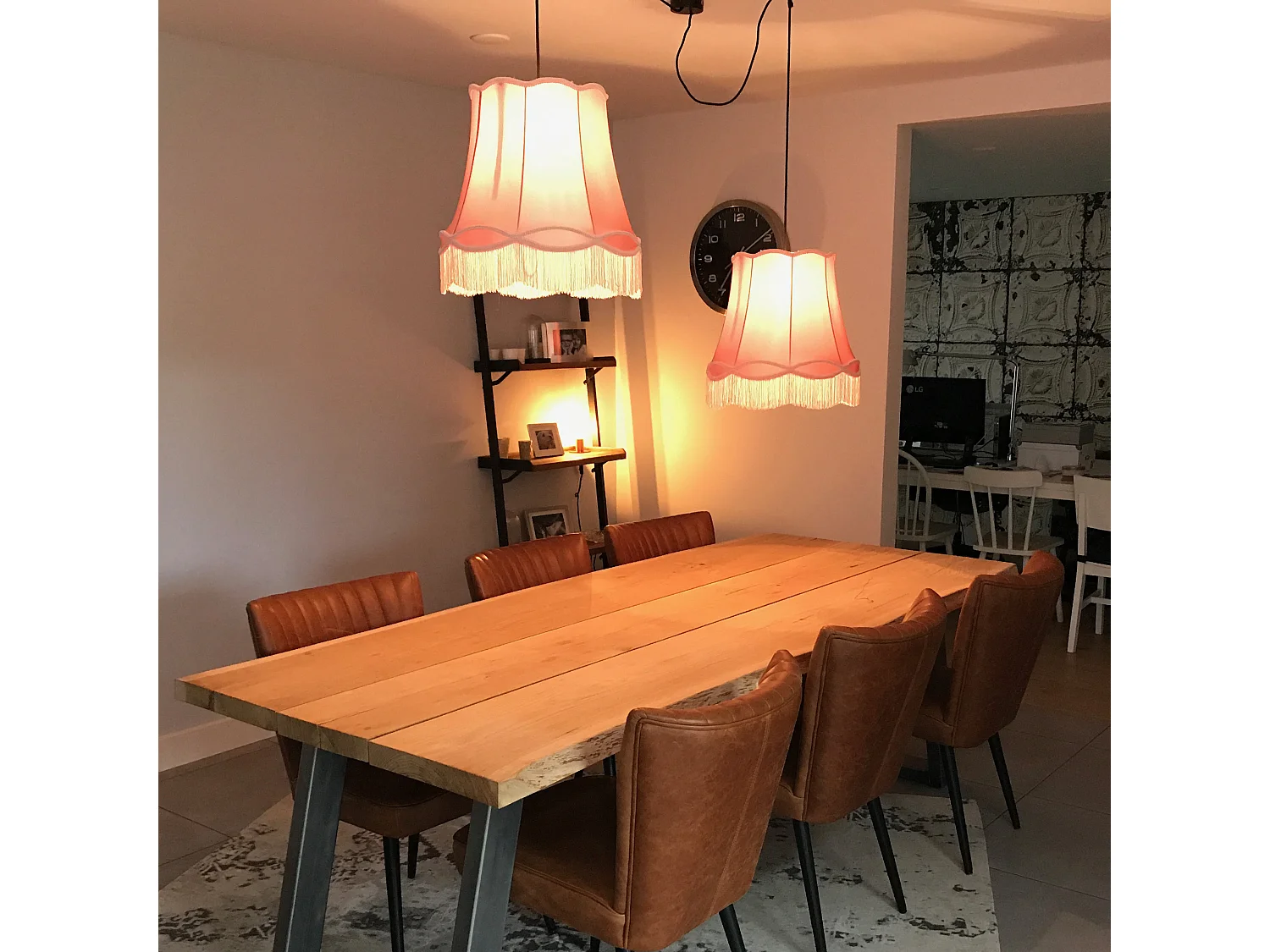 Abat-jour en soie rose 45 cm - Granny