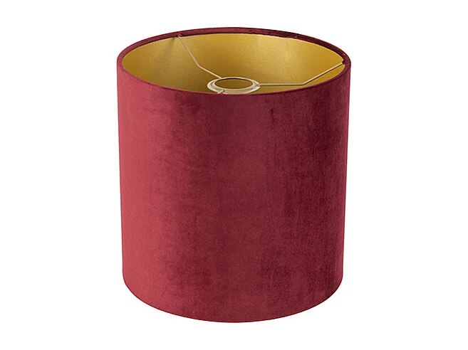 Abat-jour en velours rouge 25/25/25 avec intérieur doré