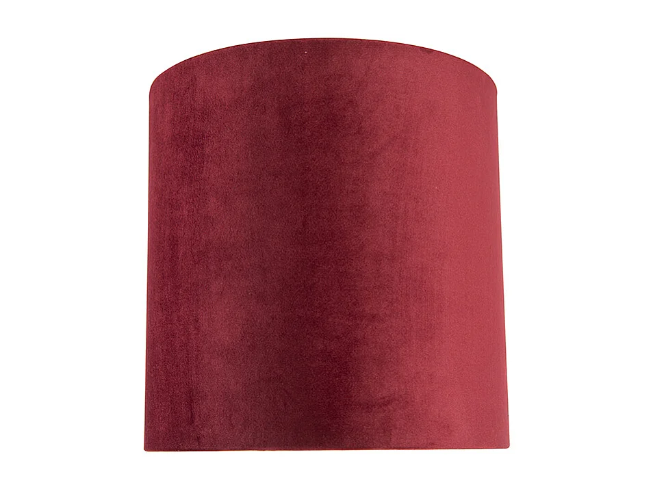Abat-jour en velours rouge 25/25/25 avec intérieur doré