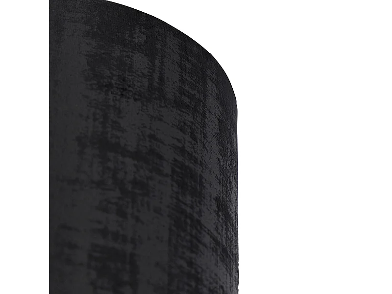 Abat-jour en velours noir cylindrique 20/20/20