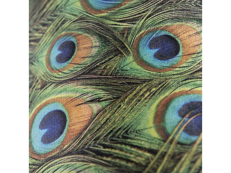 Abat-jour en velours motif paon 35/35/20 avec intérieur doré