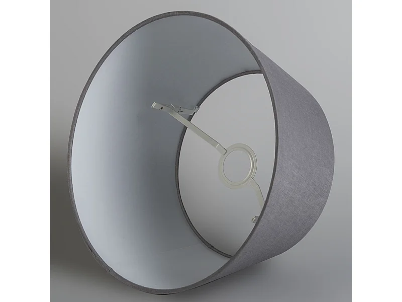 Abat-jour en lin gris rond conique 35/30/18