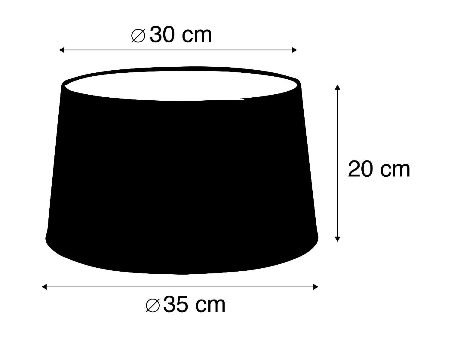 Abat-jour en lin gris 35/30/18