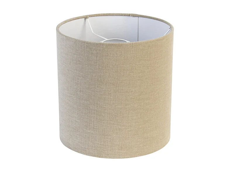 Abat-jour cylindrique en tissu marron clair 20/20/20