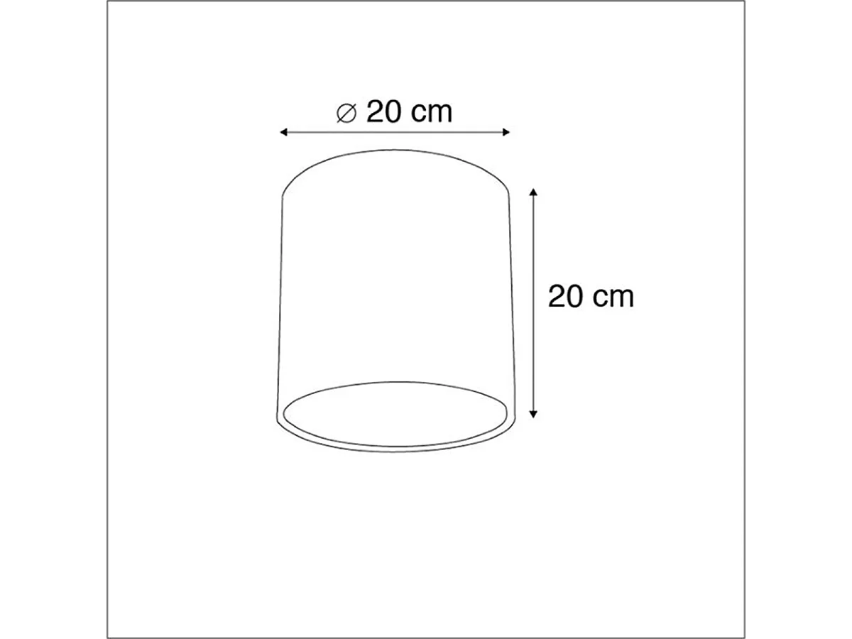 Abat-jour cylindrique en tissu marron clair 20/20/20