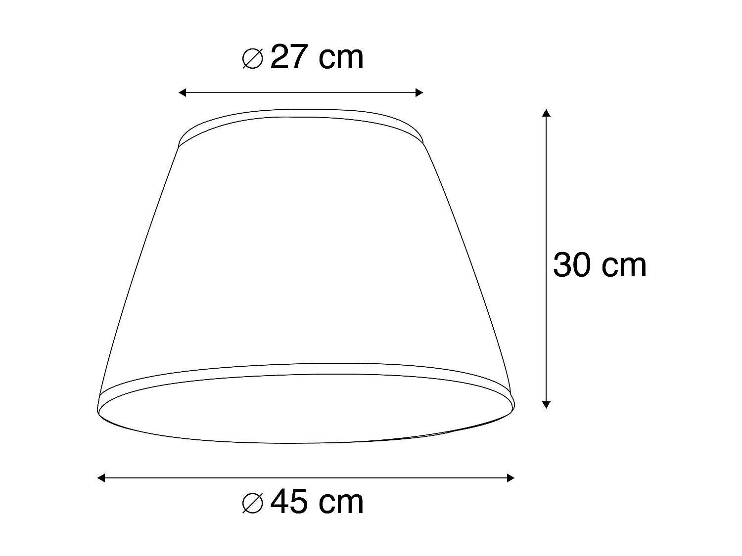 Abat-jour plissé blanc 45/30 cm