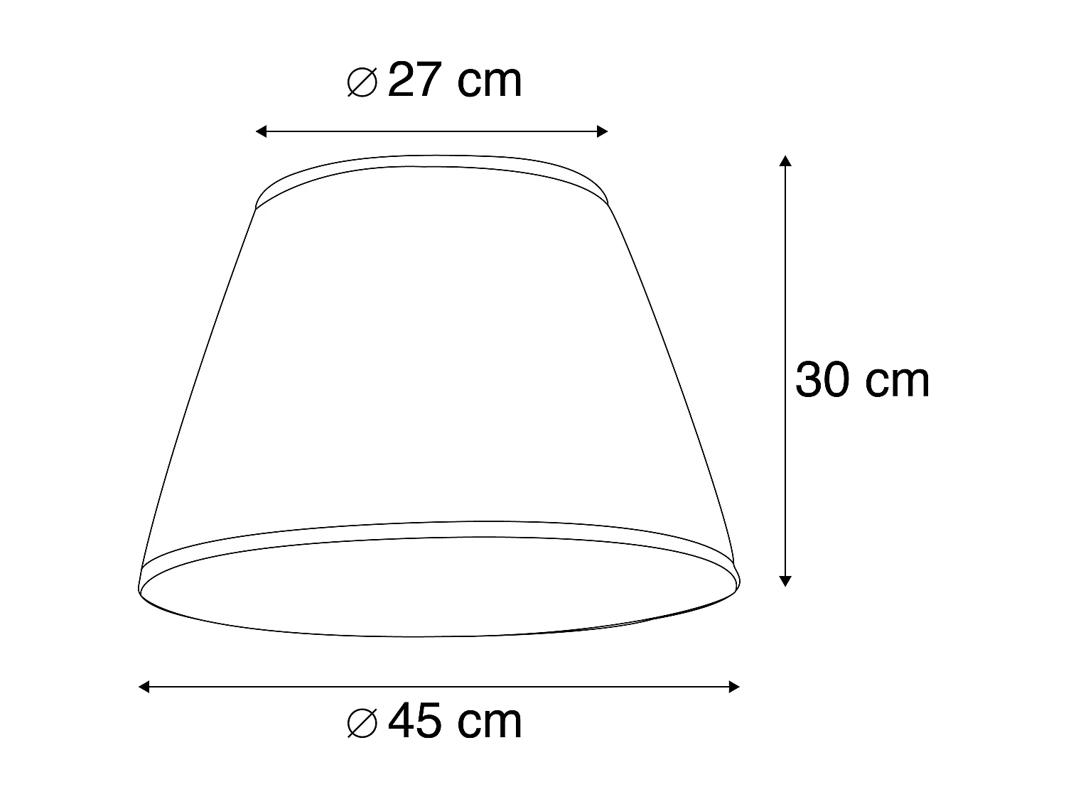 Abat-jour plissé blanc 45/30 cm