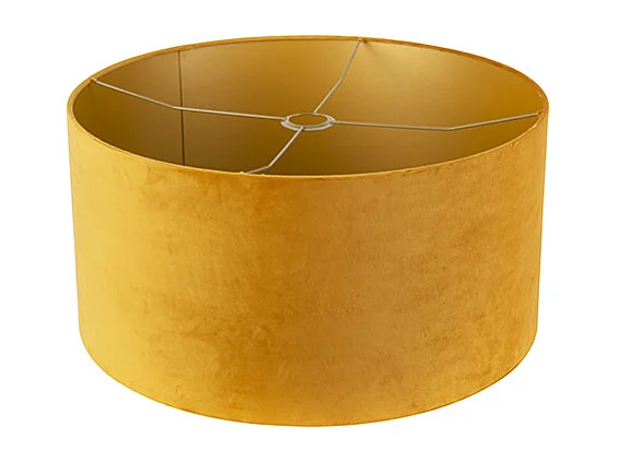 Abat-jour en velours jaune 50/50/25 avec intérieur doré