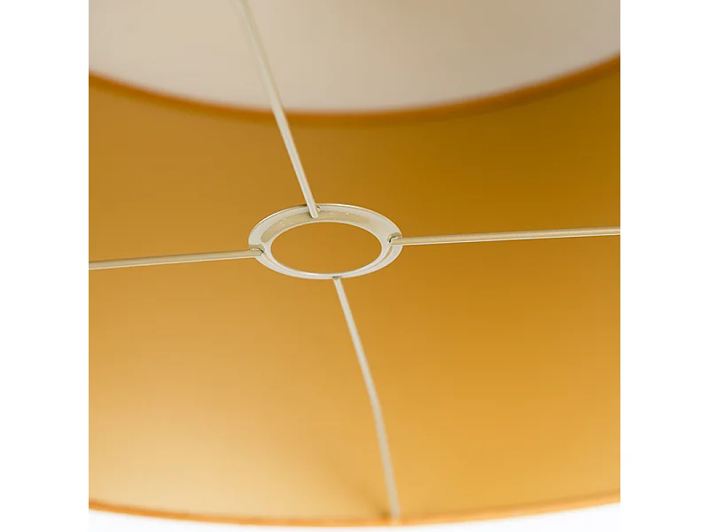 Abat-jour en velours jaune 50/50/25 avec intérieur doré