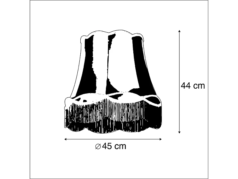 Abat-jour en soie vert 45 cm - Granny
