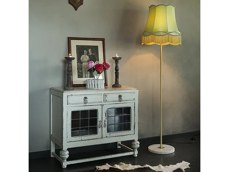 Abat-jour en soie vert 45 cm - Granny