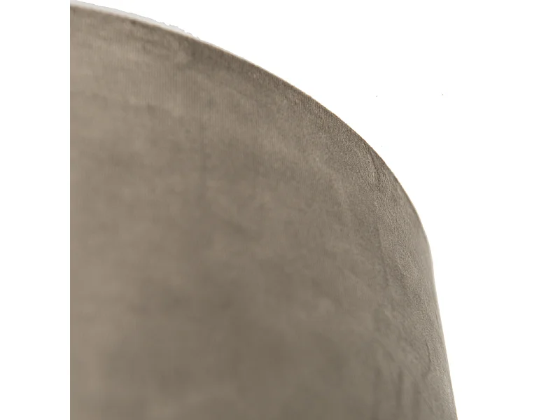 Abat-jour en velours taupe 35/35/20 avec intérieur doré