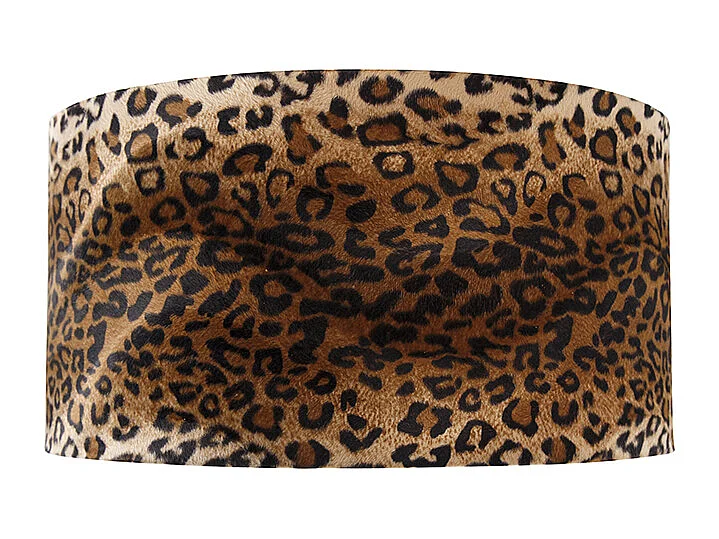 Abat-jour en velours motif léopard 50/50/25 or à l'intérieur