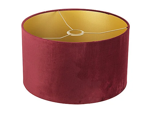 Abat-jour en velours rouge 35/35/20 avec intérieur doré