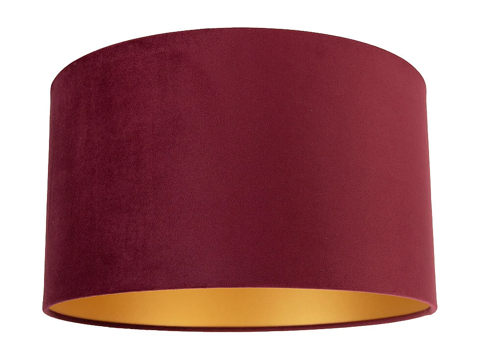 Abat-jour en velours rouge 35/35/20 avec intérieur doré